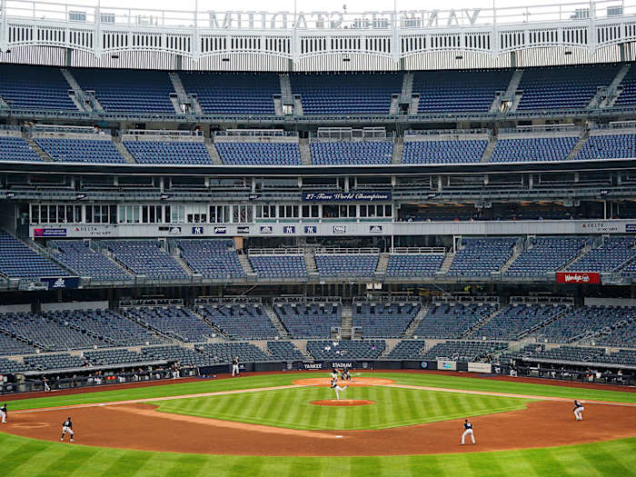 Wide shot of Yankee Stadium